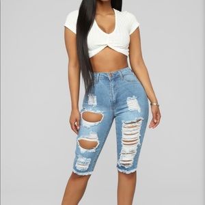 Distressed Bermuda Shorts